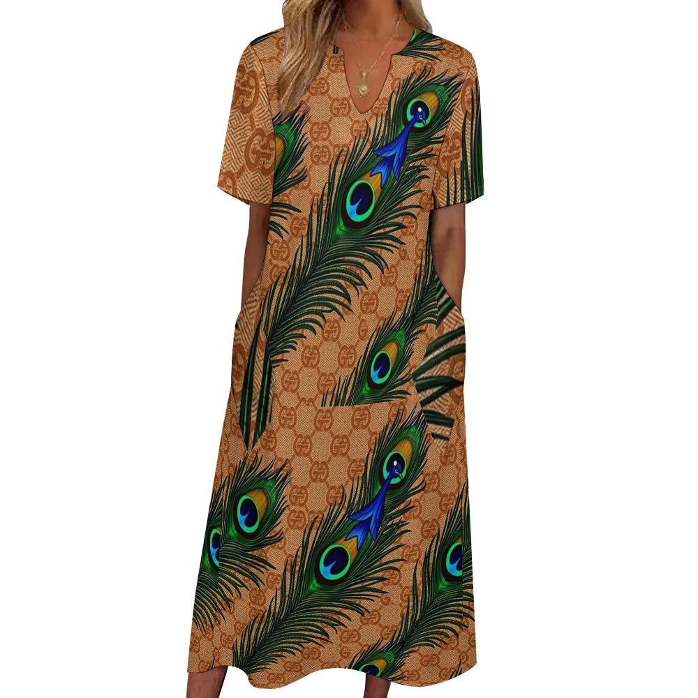 Gucci Feathers by Carti 7-point sleeve dress