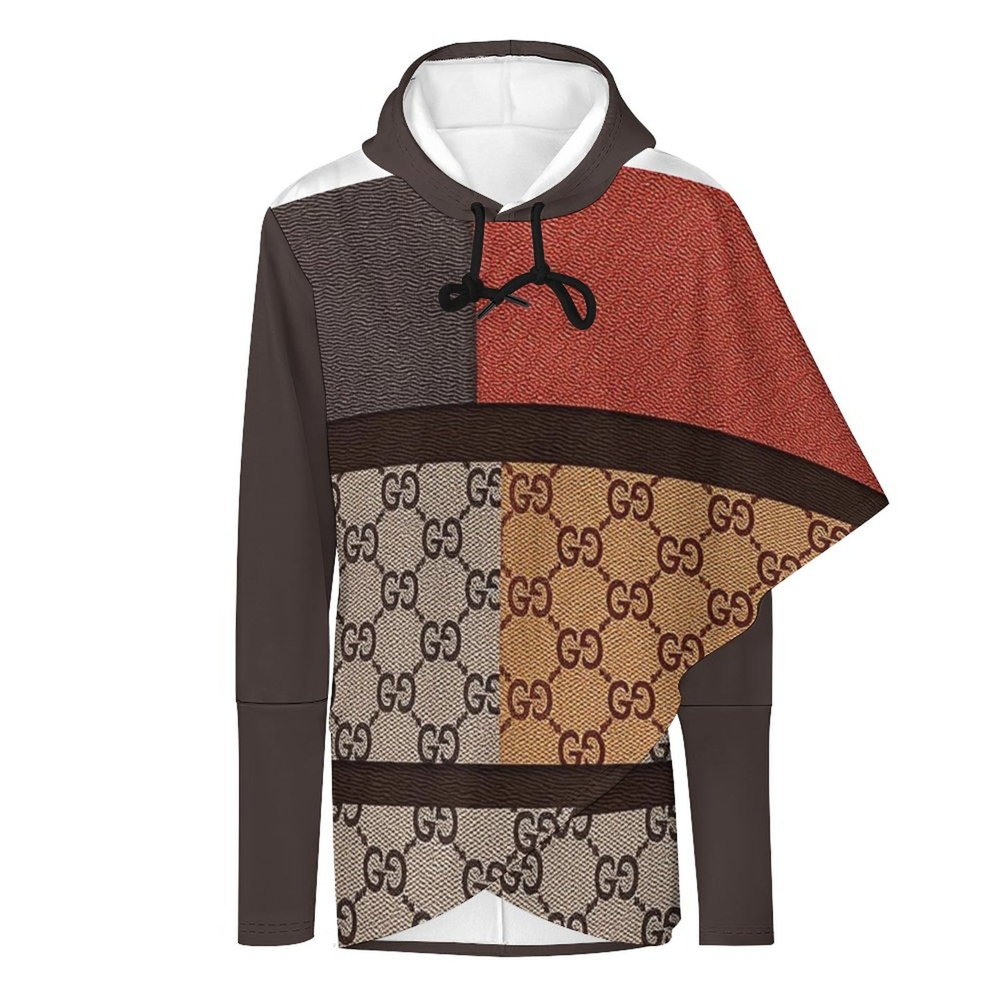 230gsm Poncho-style Long Sleeve Women Hoodie with Irregular Hem(All-Over Printing)
