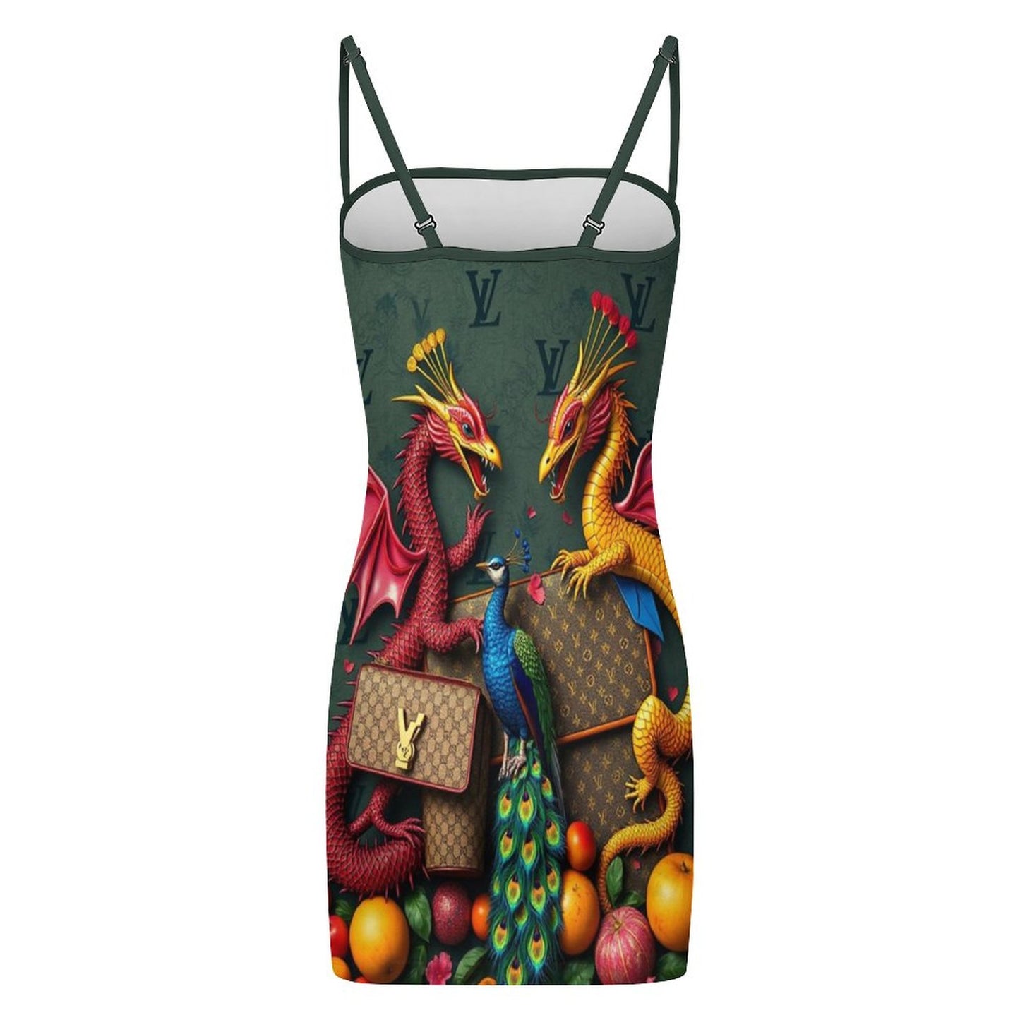 Cartii Pea Slim Fit Spaghetti Strap Dress for Women