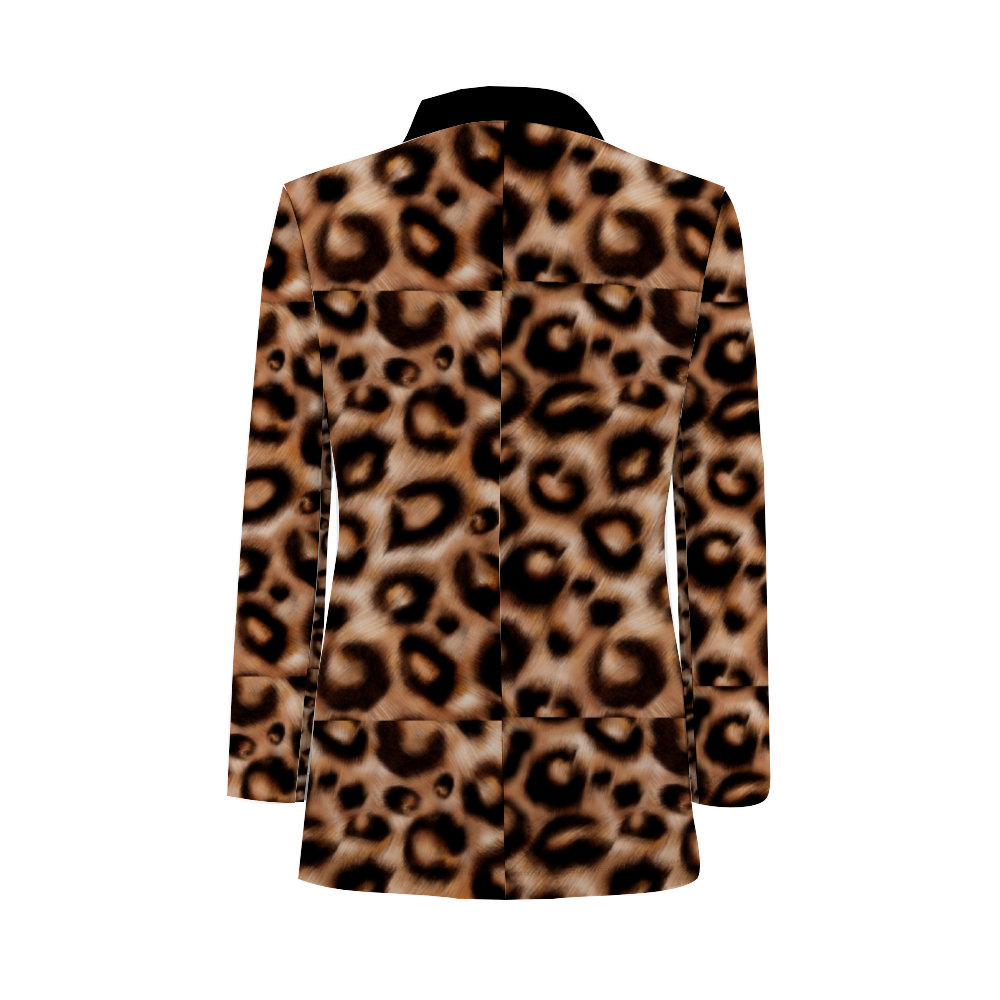 Carti Men lepord Casual Suit Blazer with Pockets Coat Fashion