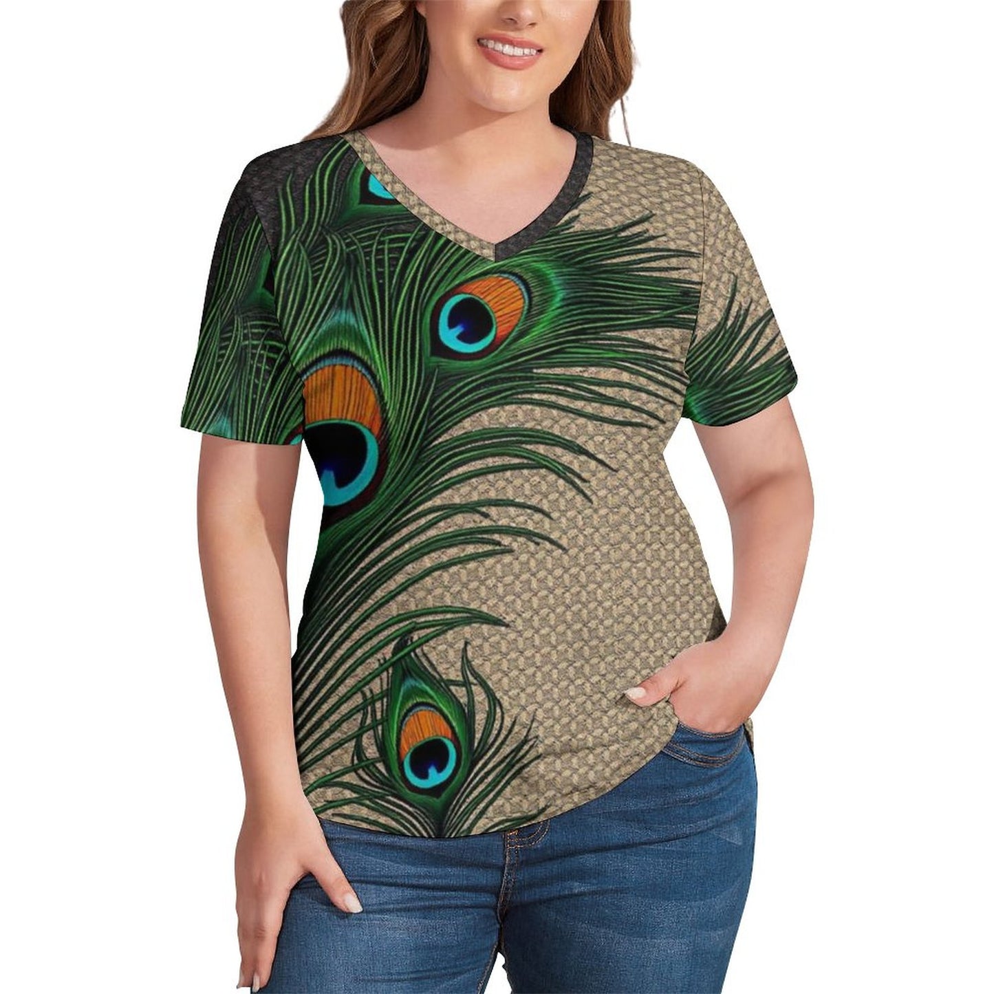 Cartii Pea Faux Cotton  T-Shirt Printed Tee