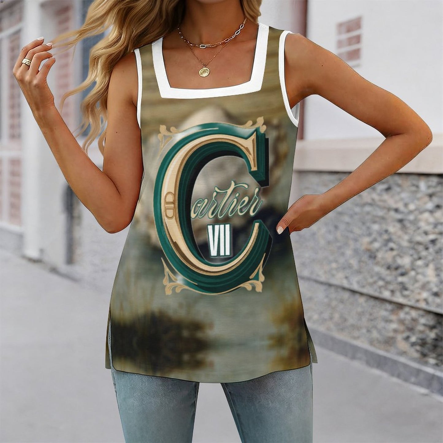 Cartier VII Square Neck Tank Top(