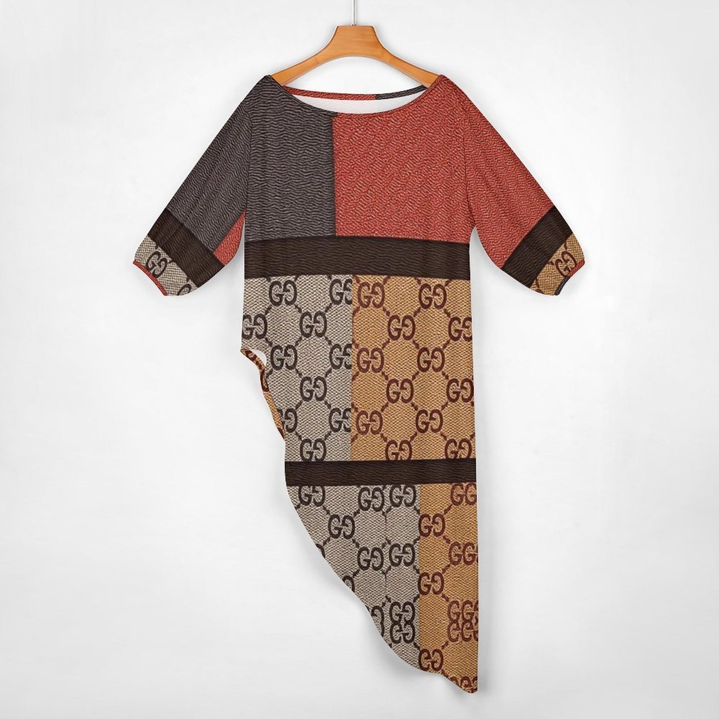 Diagonal Shoulder Two Piece Set(All-Over Printing)