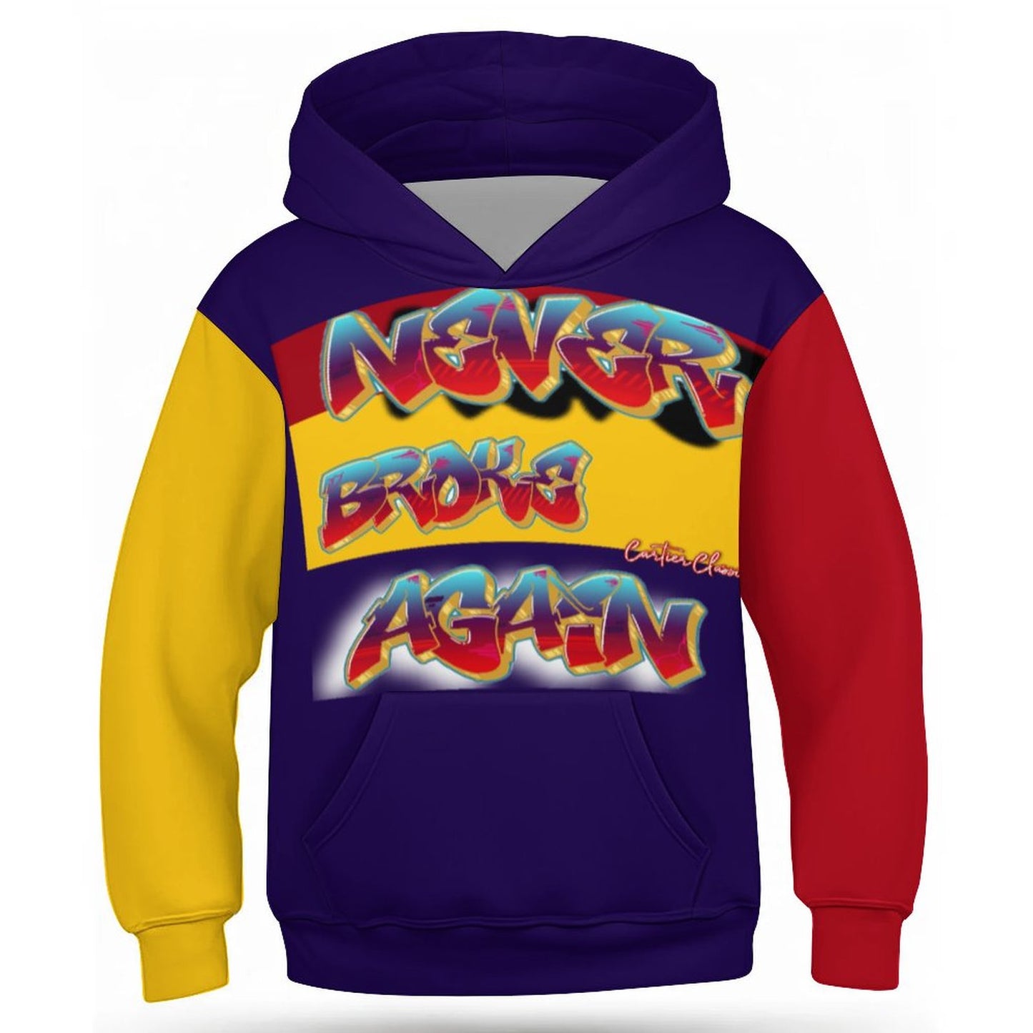 Never Broke Children's Hooded Sweatshirt without Drawstrings