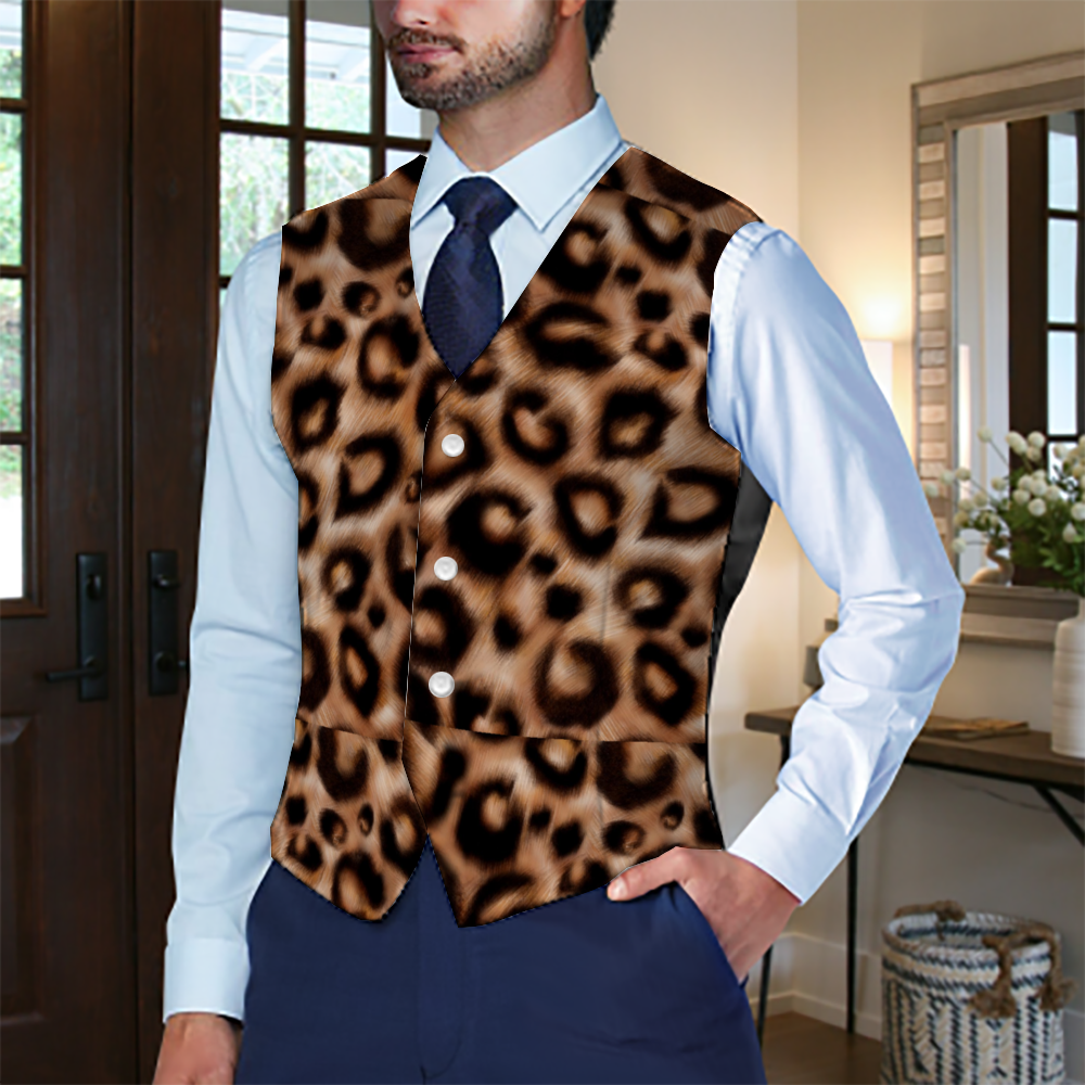 Cartier Leapord Men Suit Vest Jacket Fashion Glamour Suit Vest