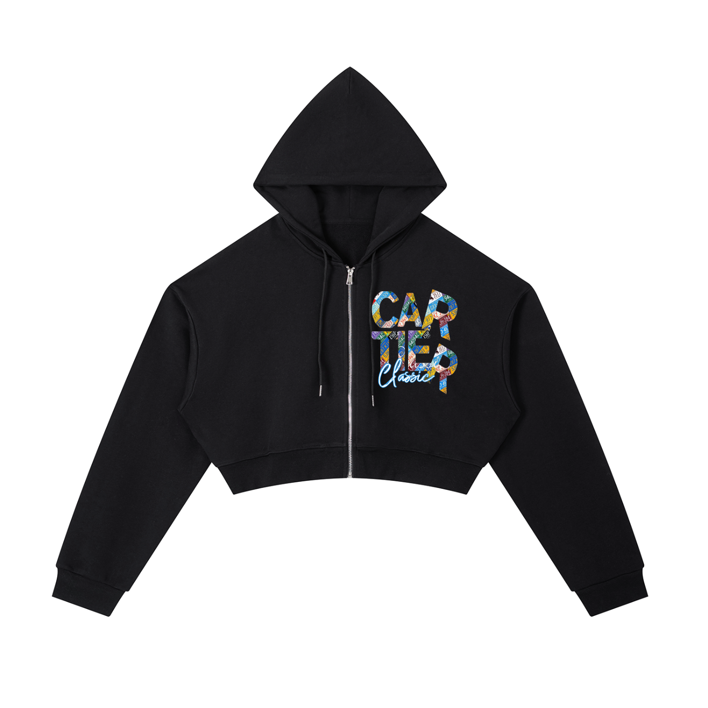 Carti Essential Cropped Zip-Up Hoodie