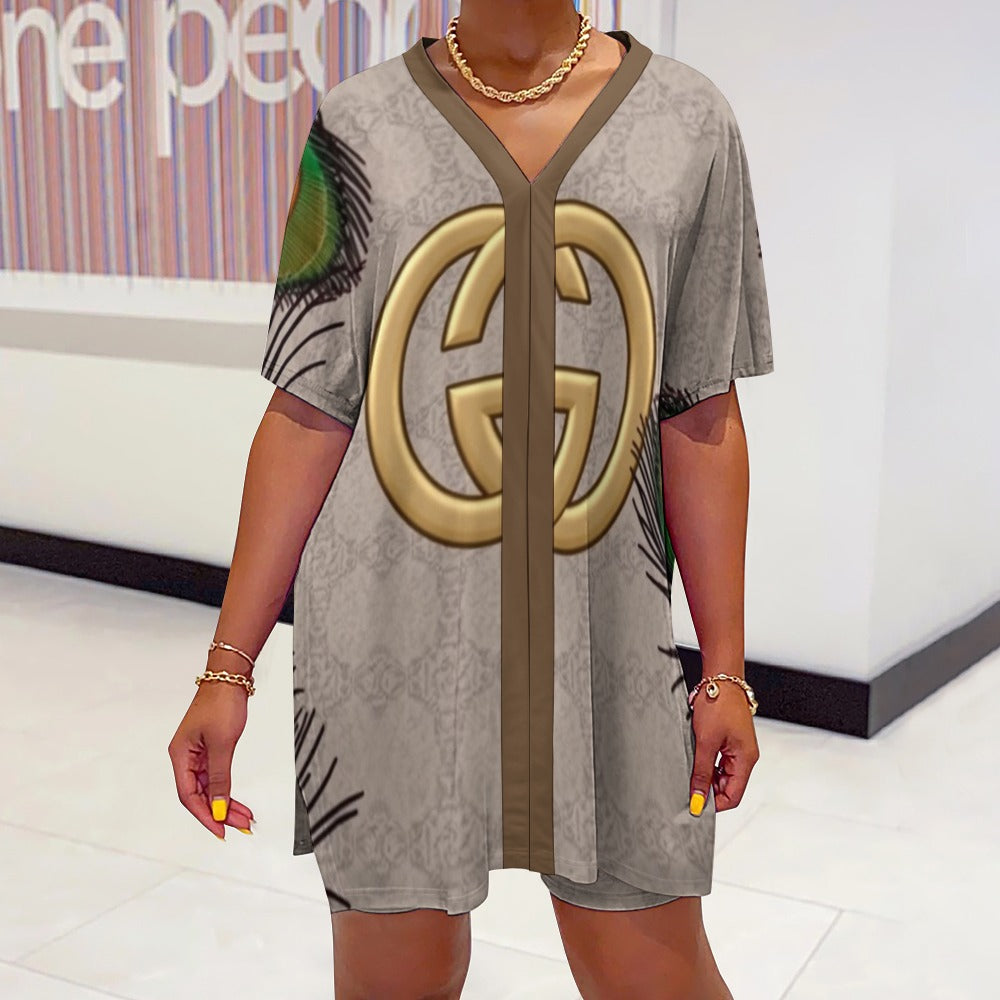 Gucci G'iore V-neck bat sleeve two piece set