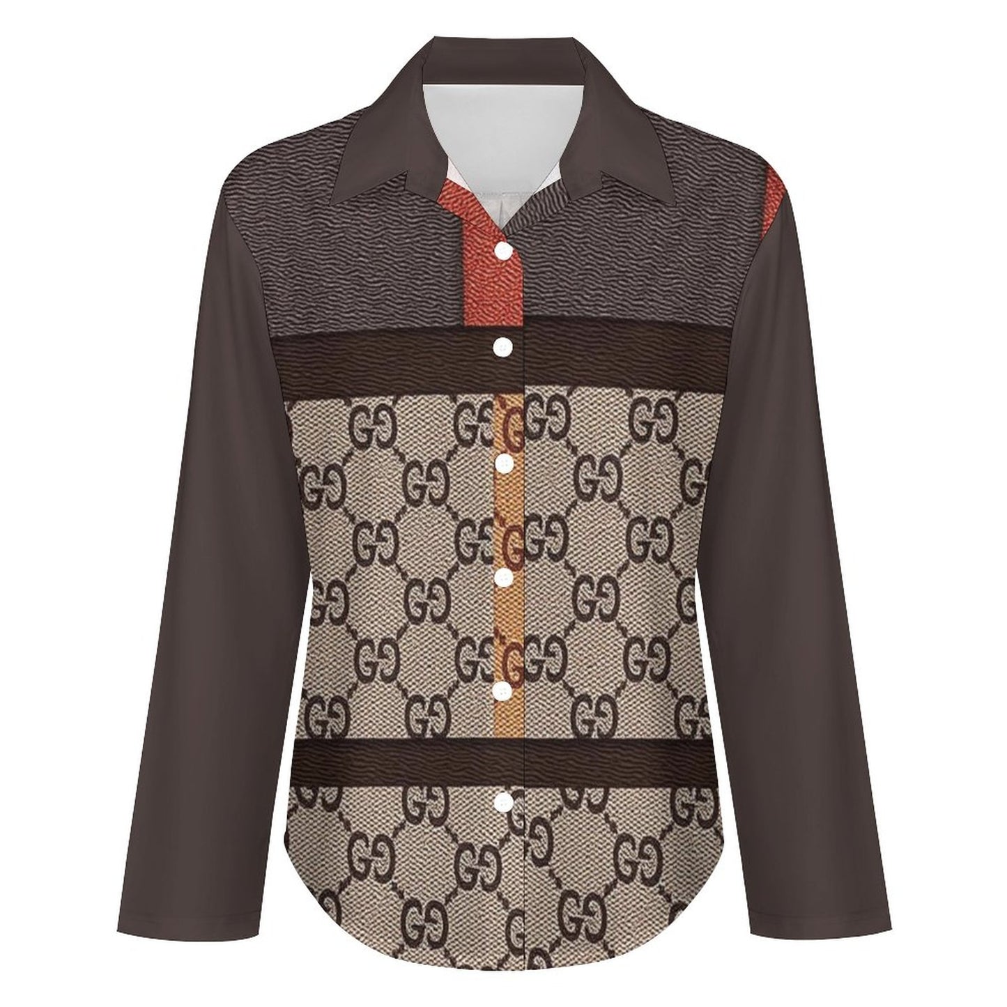 Asymmetrical Hem Shirt(All-Over Printing)