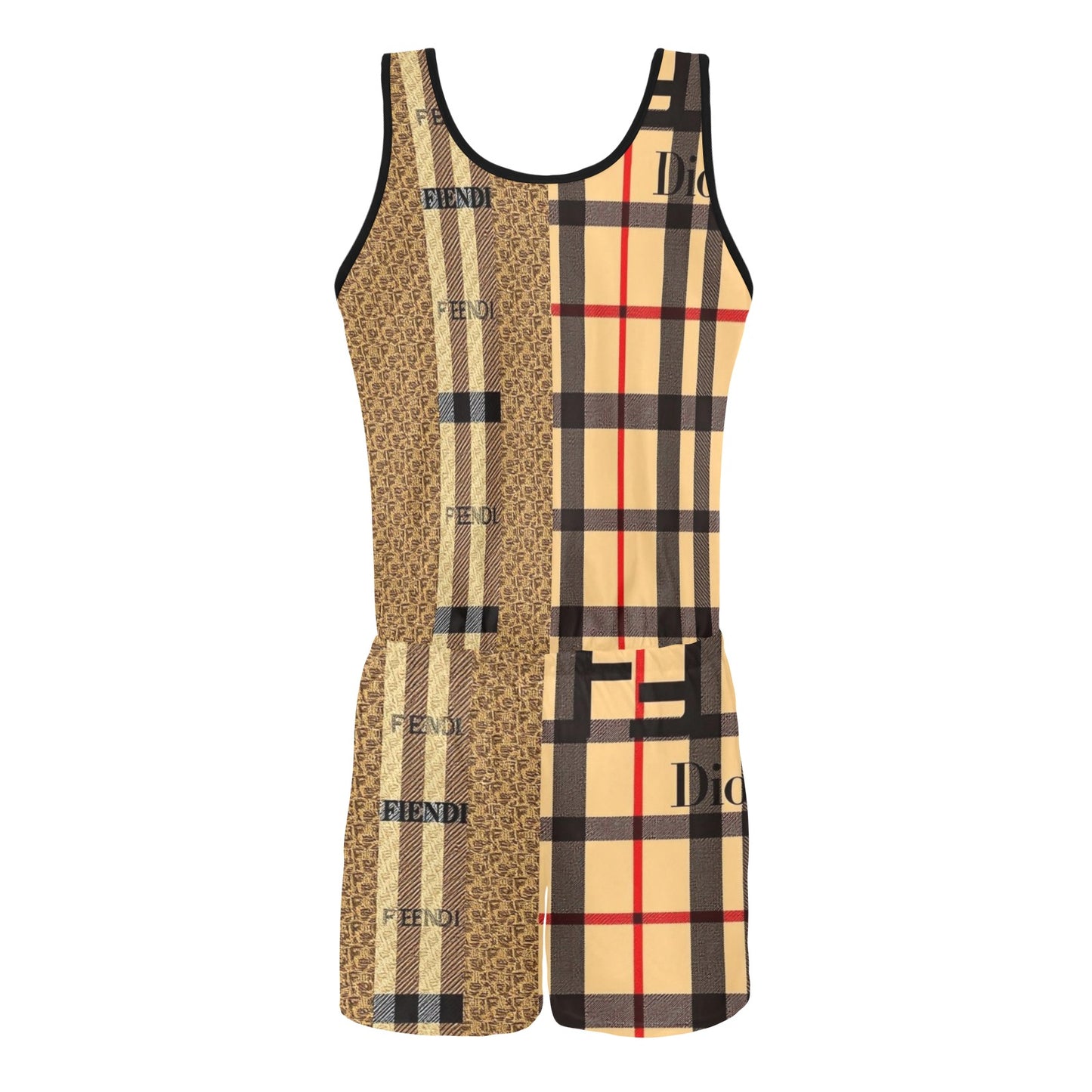 All Over Print Vest Short Jumpsuit (Sets 15)
