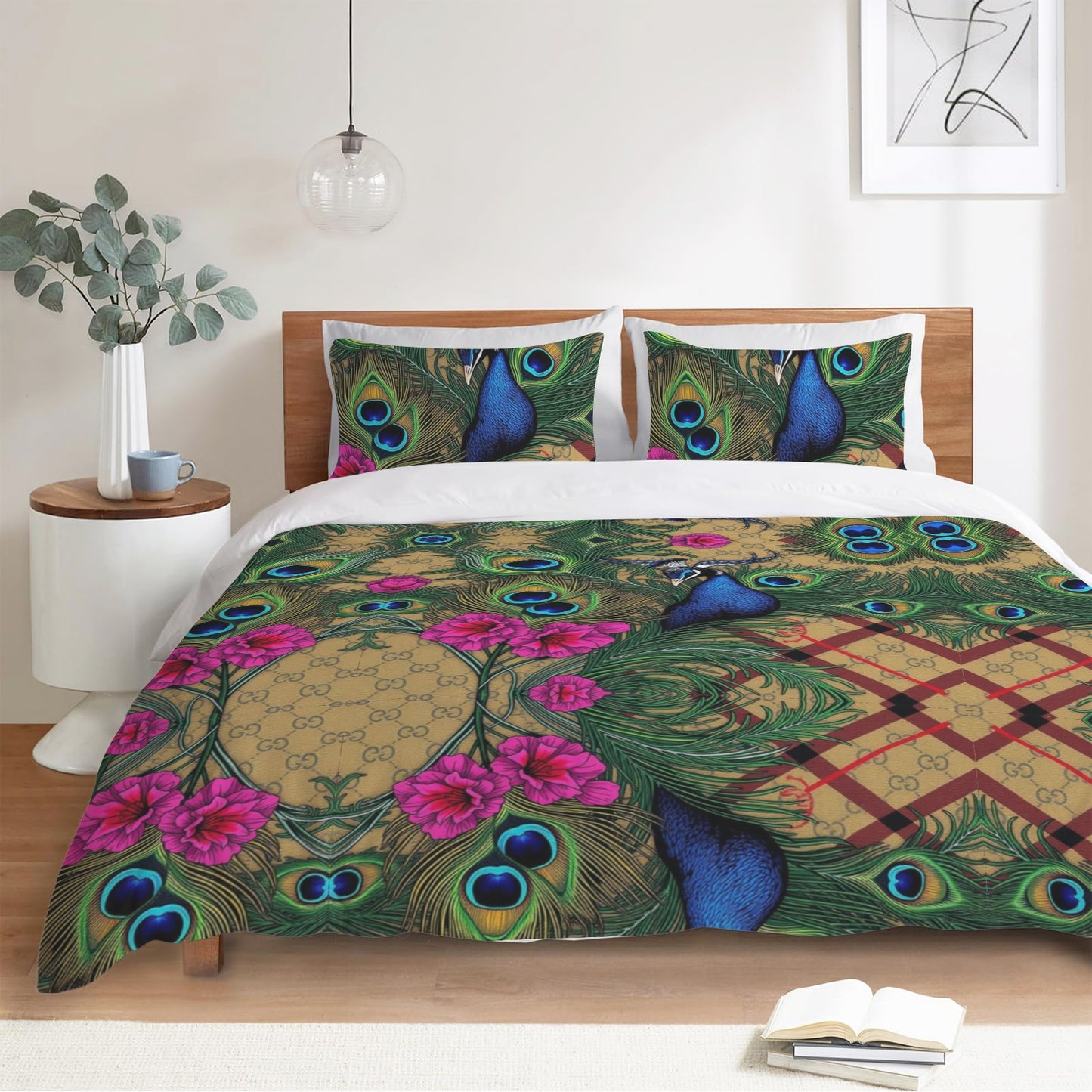 peacock cover Custom 3-Piece Bedding Set (94" x 104")