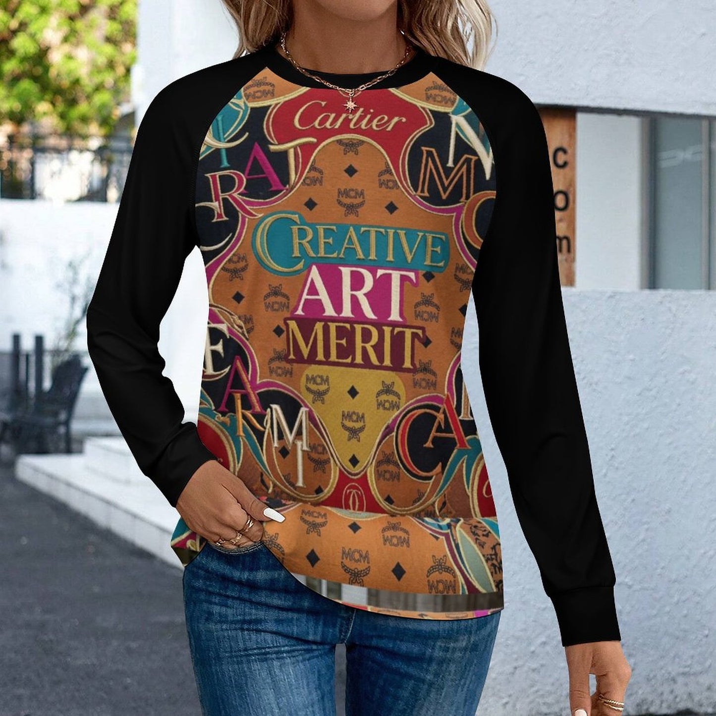 180gsm Women's Long Sleeve Quick Dry Top(All-Over Printing)