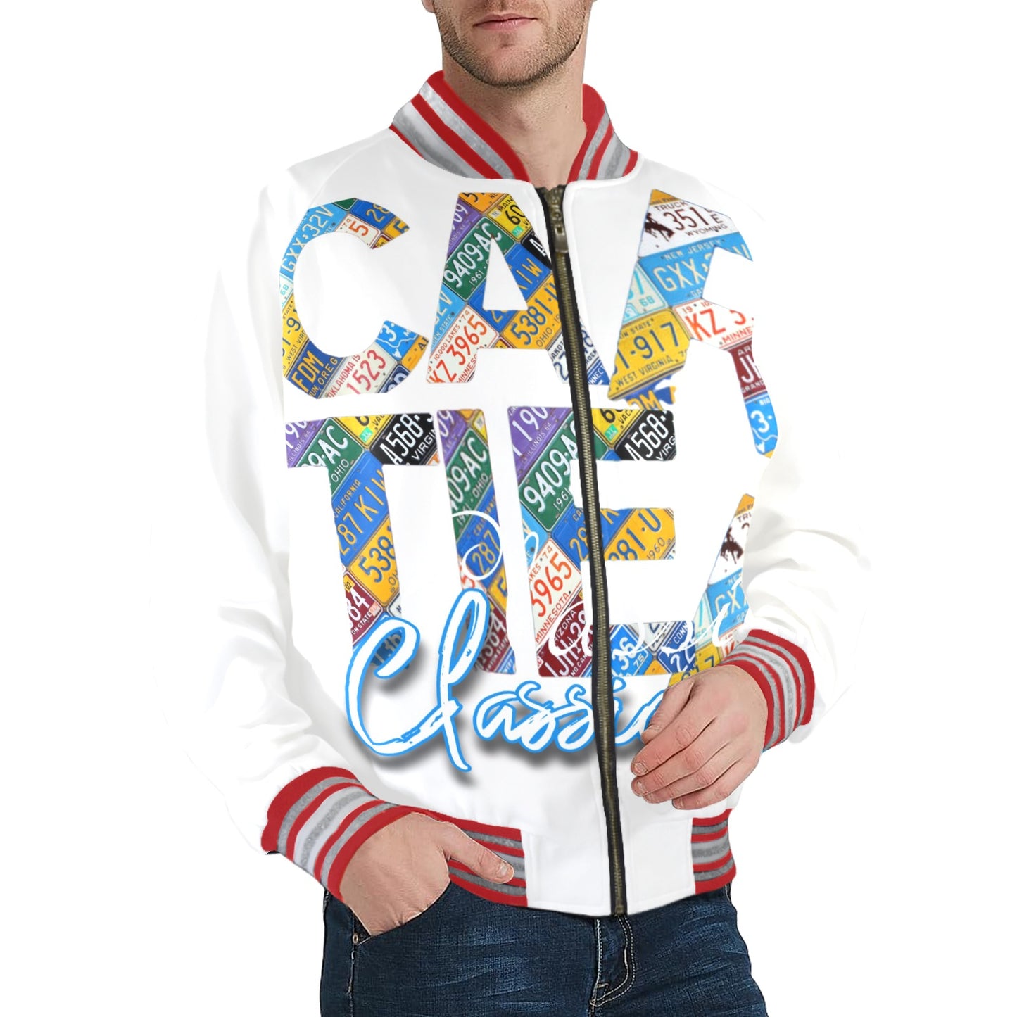 Carti Men's Striped Trim Bomber Jacket