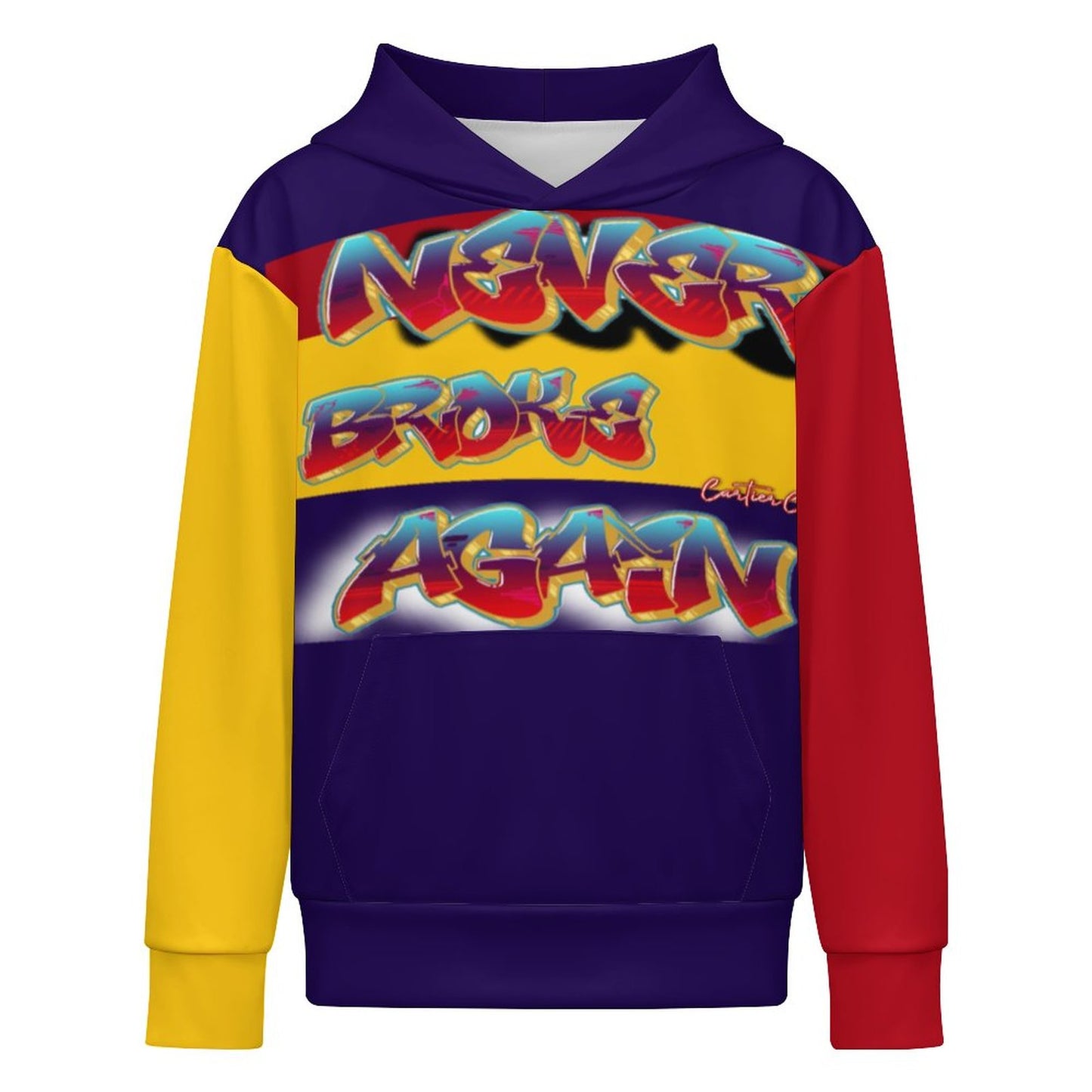 Never Broke Children's Hooded Sweatshirt without Drawstrings