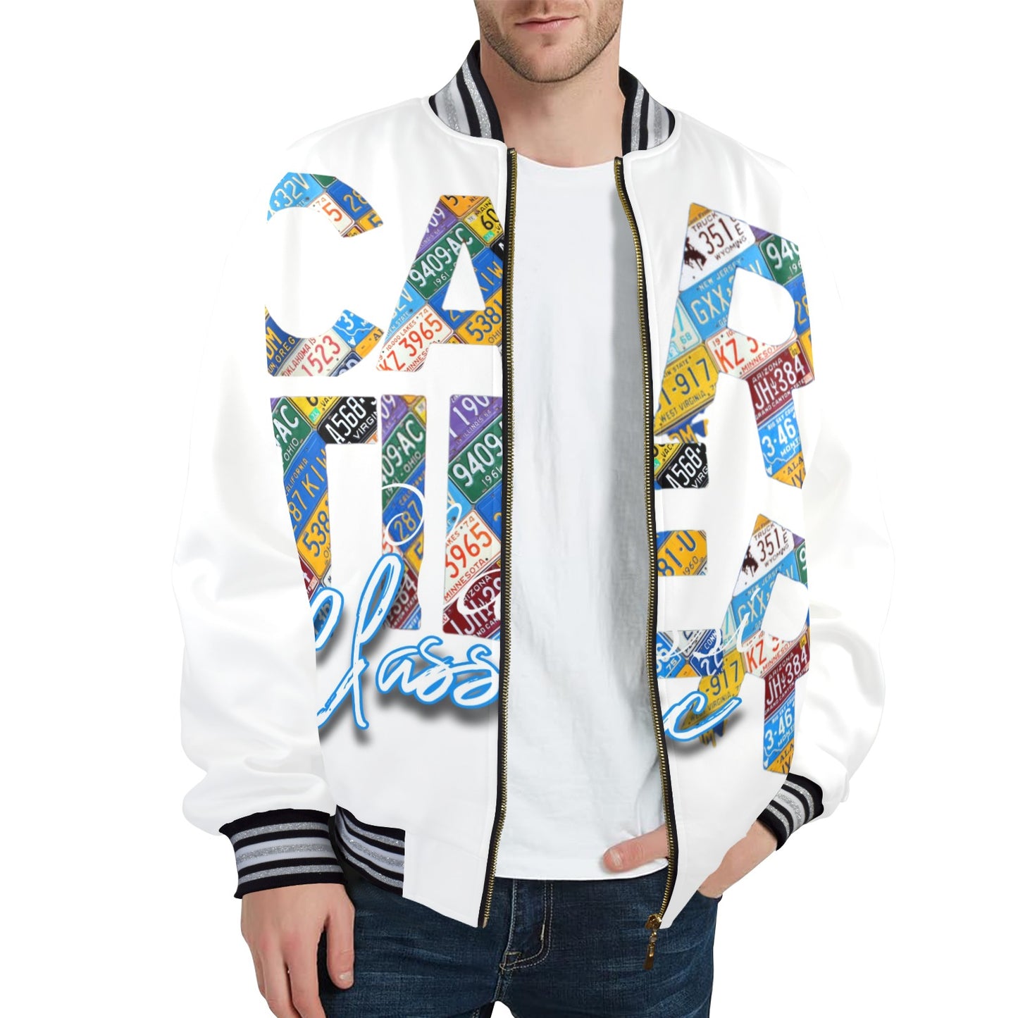 Carti Men's Striped Trim Bomber Jacket