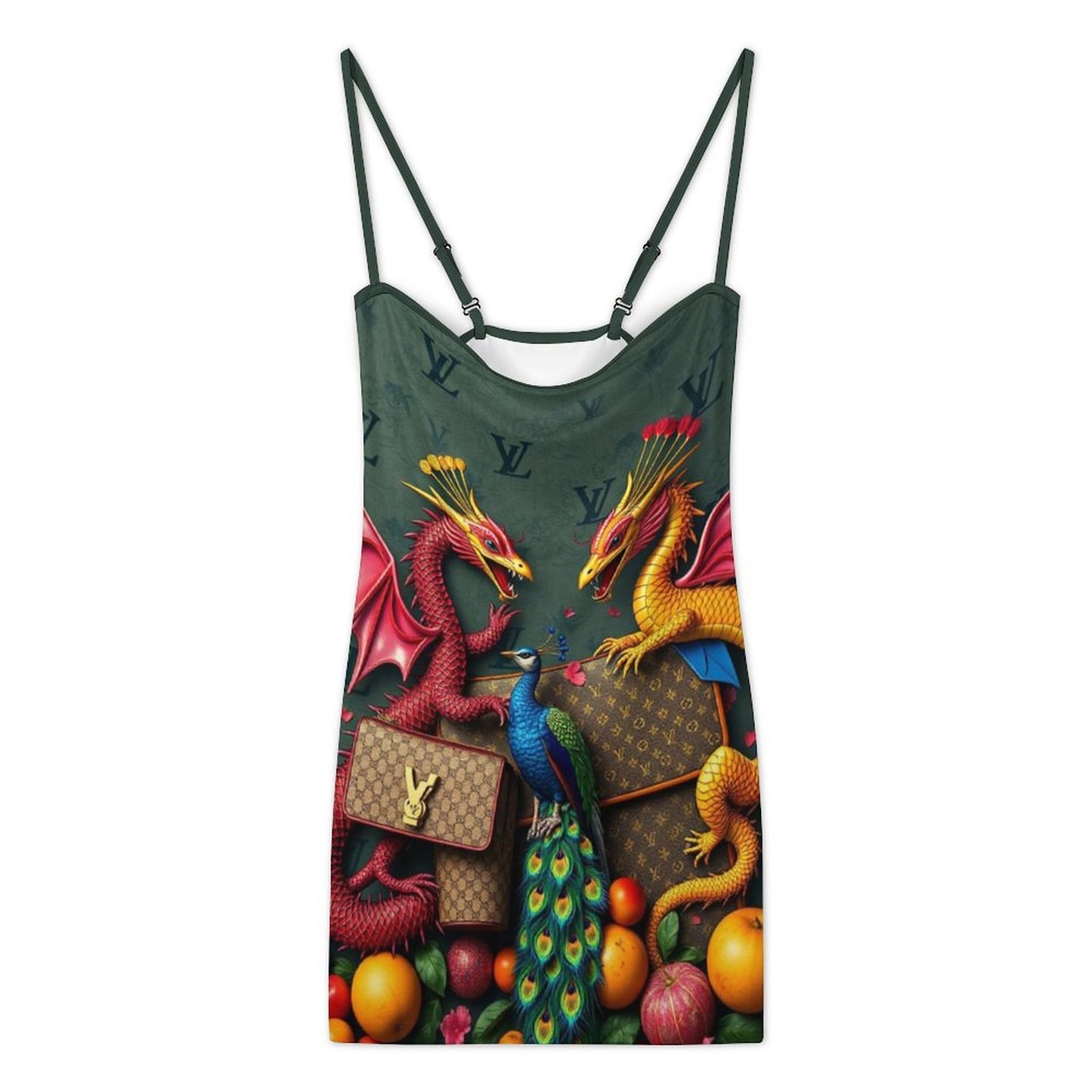 Cartii Pea Slim Fit Spaghetti Strap Dress for Women