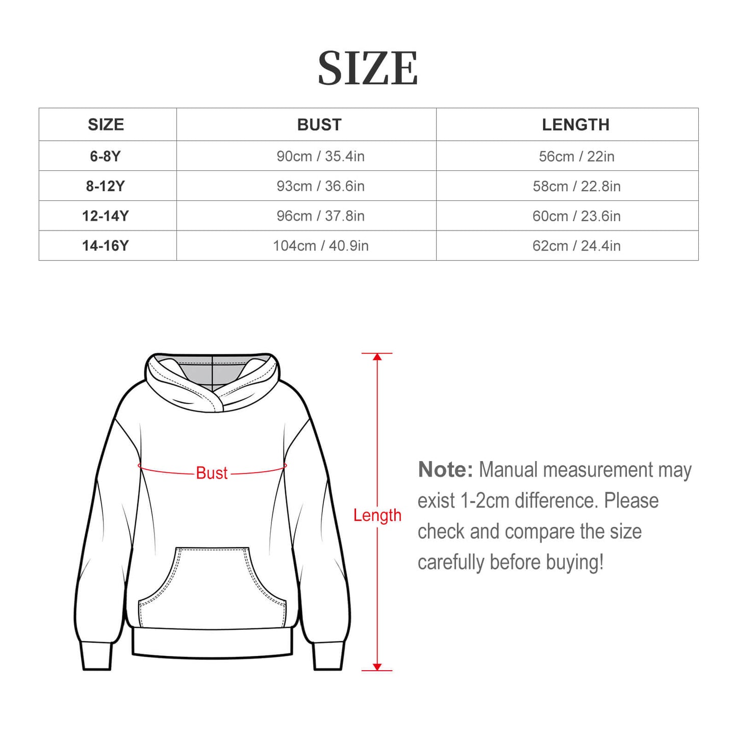 Never Broke Children's Hooded Sweatshirt without Drawstrings