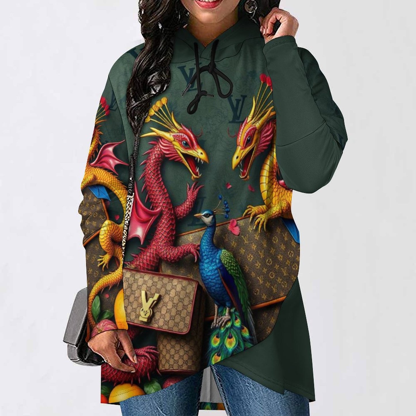 Cartii Pea230gsm Poncho-style Long Sleeve Women Hoodie