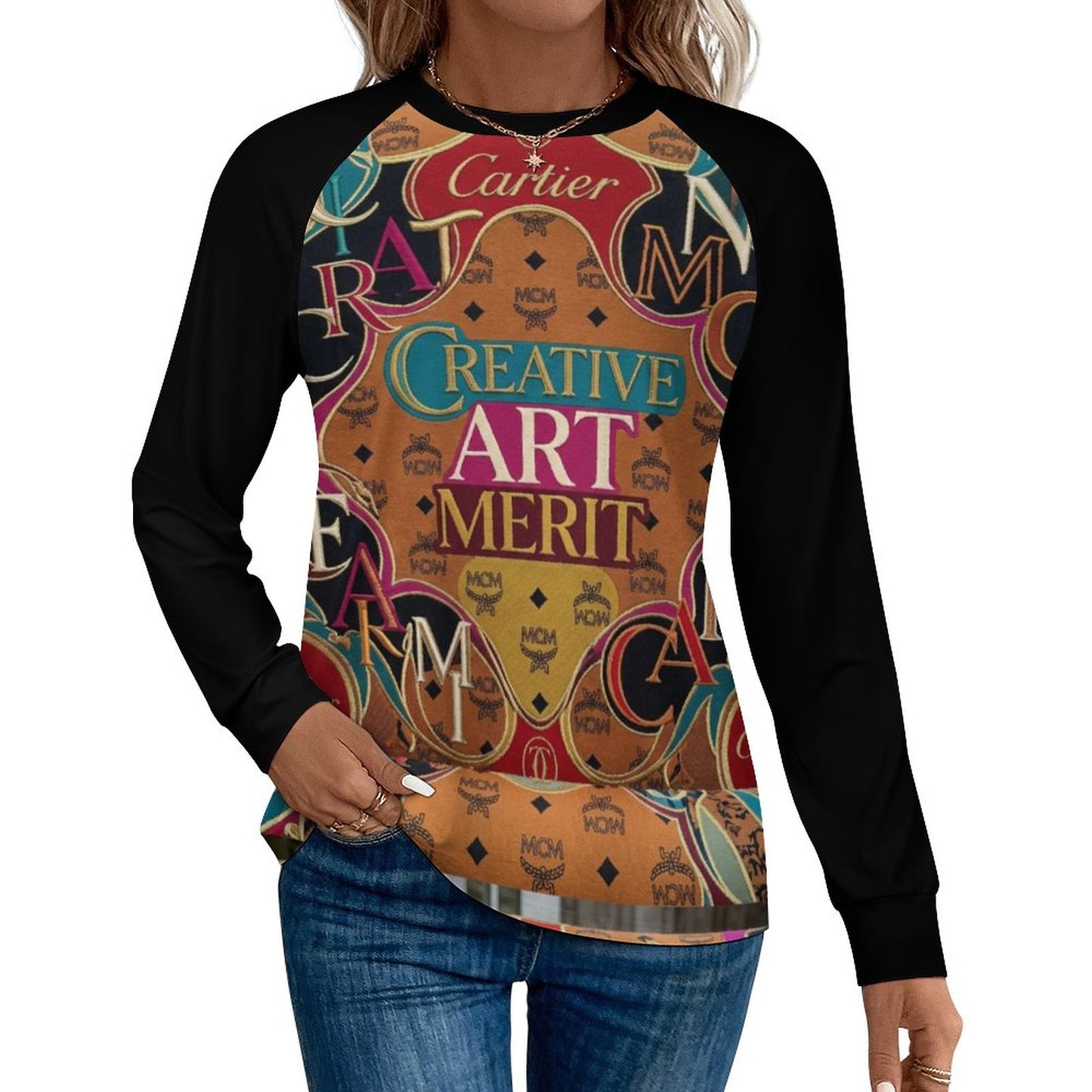 180gsm Women's Long Sleeve Quick Dry Top(All-Over Printing)