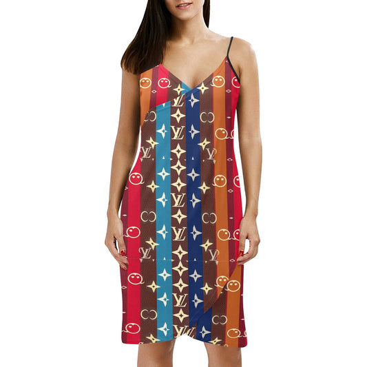 VL Spaghetti Strap Backless Beach Dress