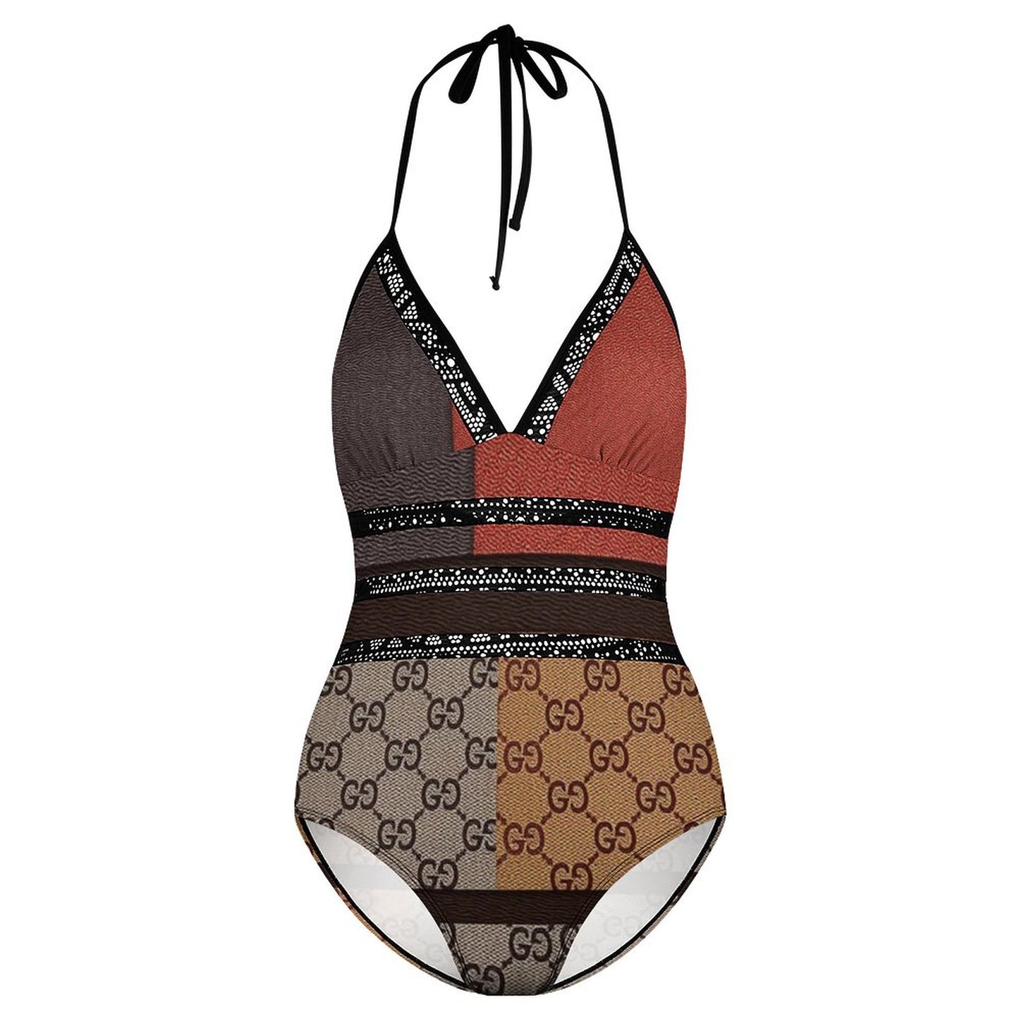 Women's Halter One-Piece Swimsuits(All-Over Printing)