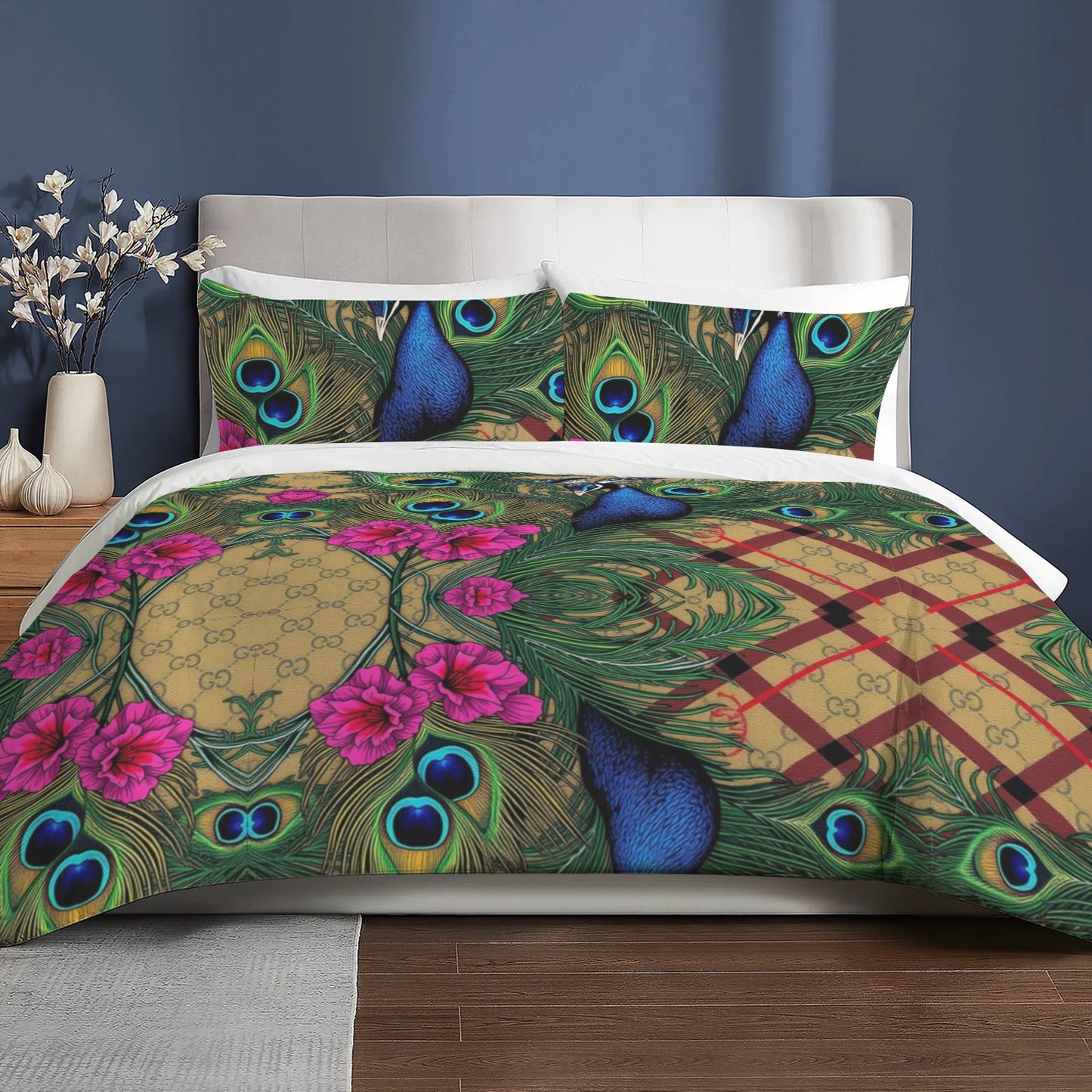 peacock cover Custom 3-Piece Bedding Set (94" x 104")