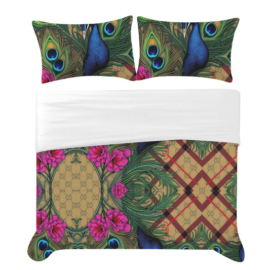 peacock cover Custom 3-Piece Bedding Set (94" x 104")