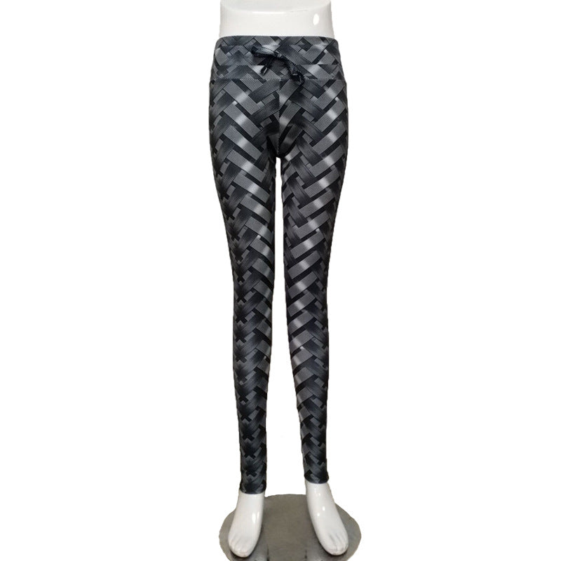 High Waist Iron Armor Weave Print Push Up Yoga/Workout Leggings