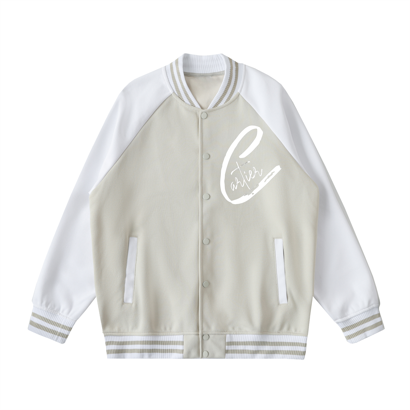 Two Tone Raglan Sleeve Varsity Jacket