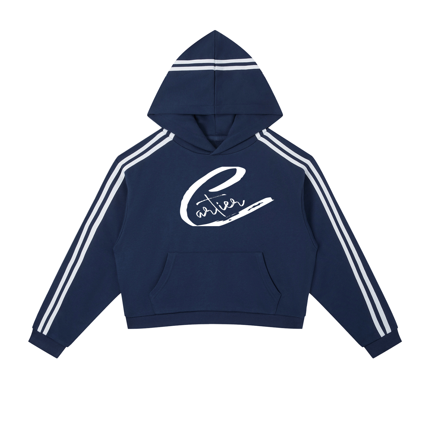 Carti Contrast Side Stripe Cropped Hoodie