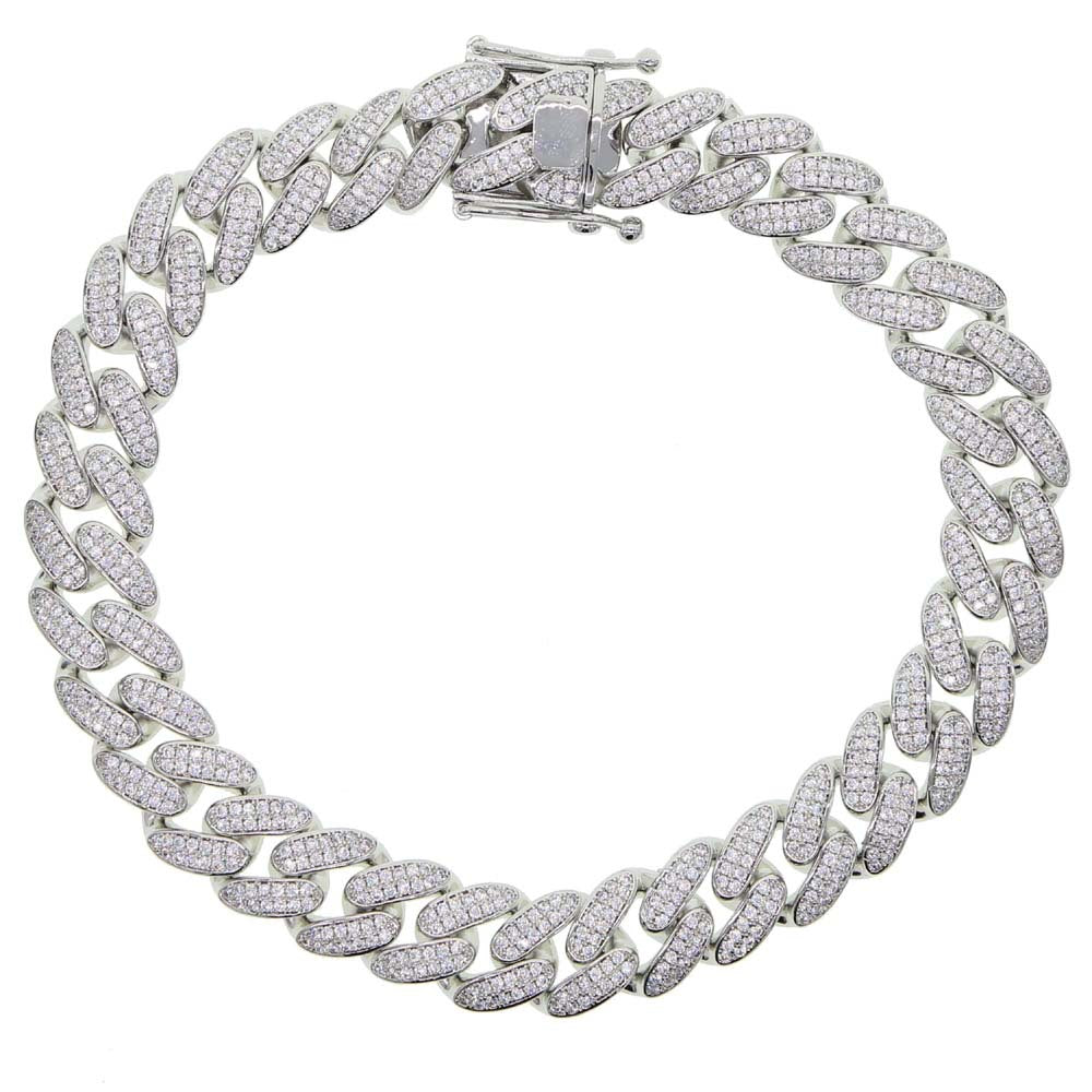 Hip-hop New 18mm Double-row Zircon Necklace European And American Style Hiphop Street Trend Men&#039;s Necklace