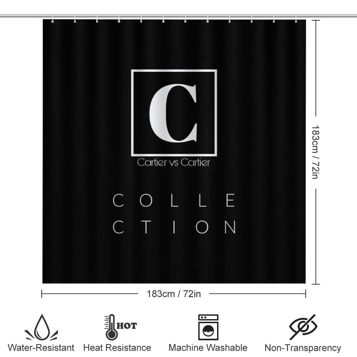 Shower Curtain Set with 3 Rugs