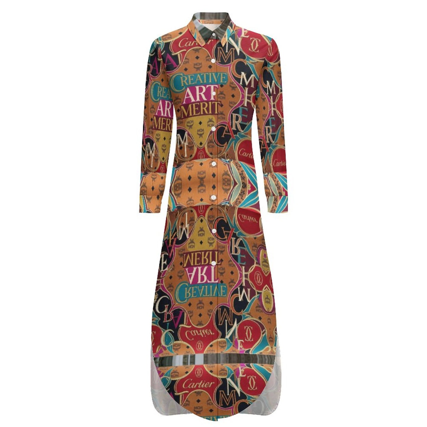 CMCM  Button Down Collar Dress