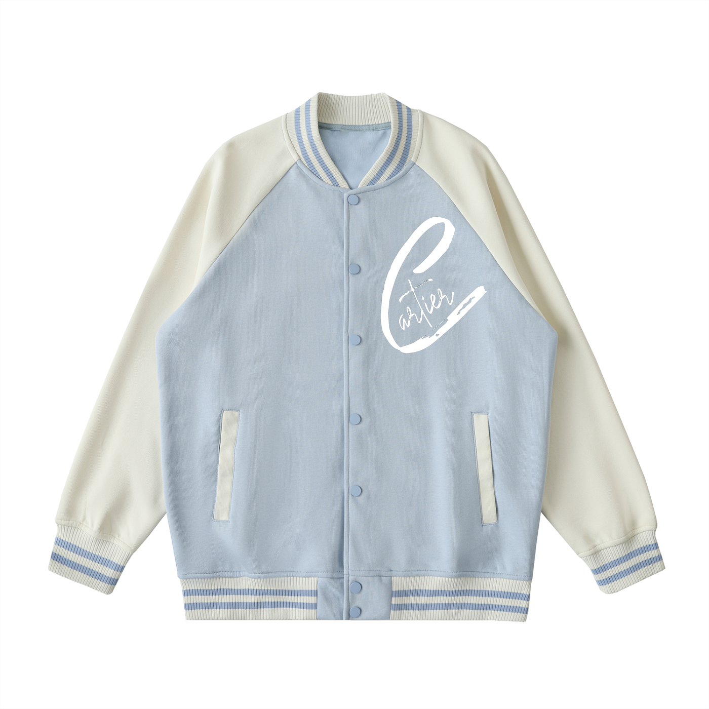 Two Tone Raglan Sleeve Varsity Jacket