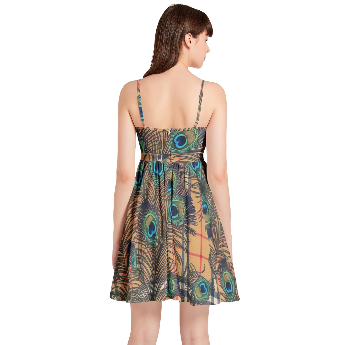 G'iore Spaghetti Strap Sleeveless Falred Hem Short Dress