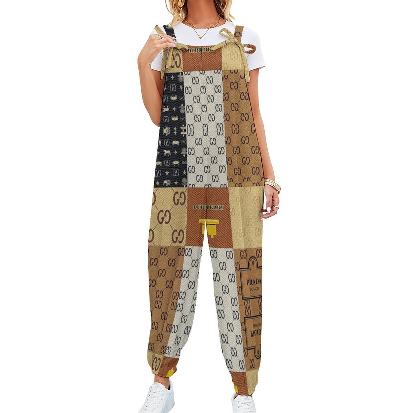 V'sace Versus By Cartier Spaghetti Strap Jumpsuit RP (All-Over Printing)