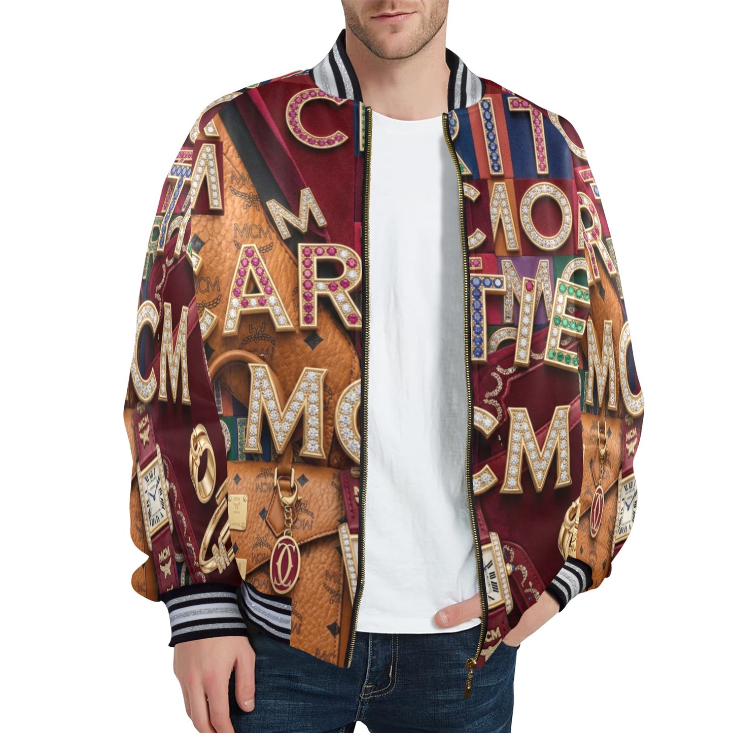 MC Carti Striped Trim Bomber Jacket