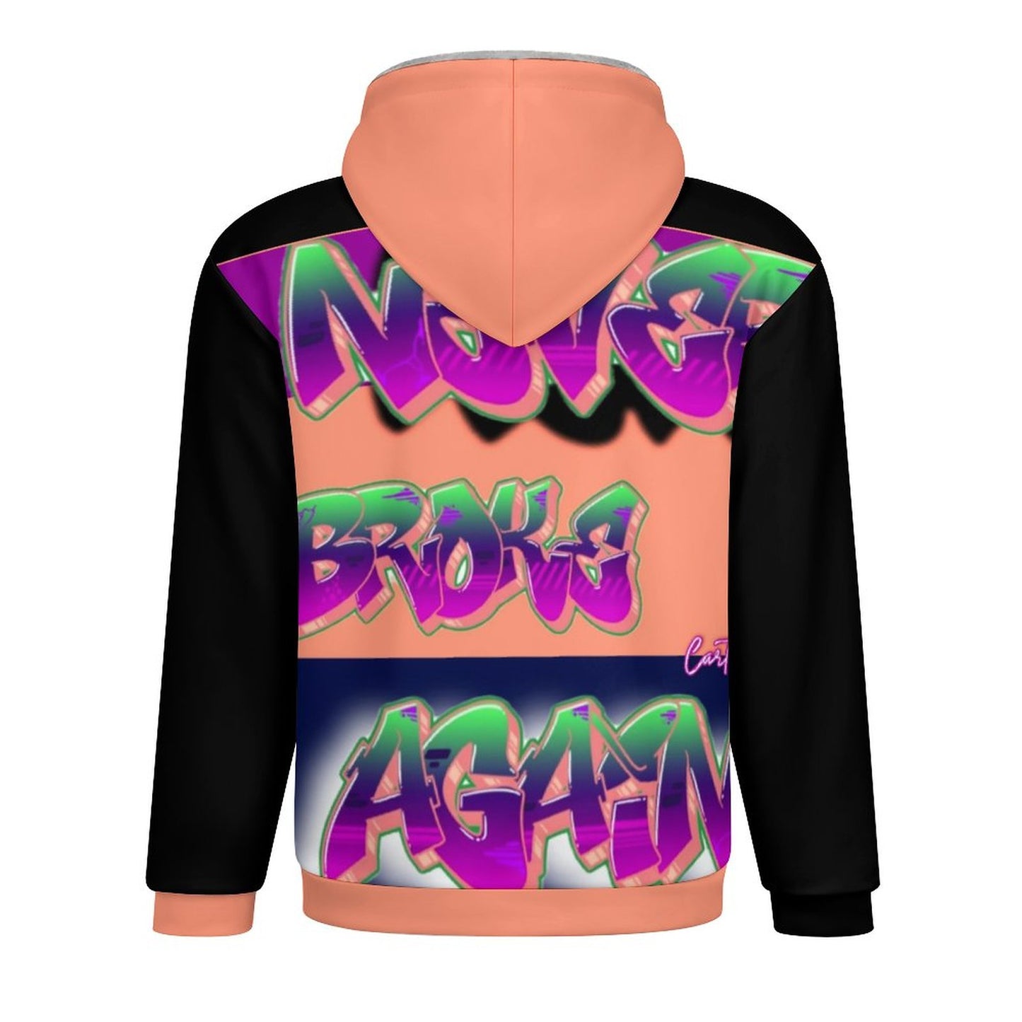 Never Broke Again BY Carti Full Zip up Hoodie with Plush Lining WZIP (All-Over Printing)
