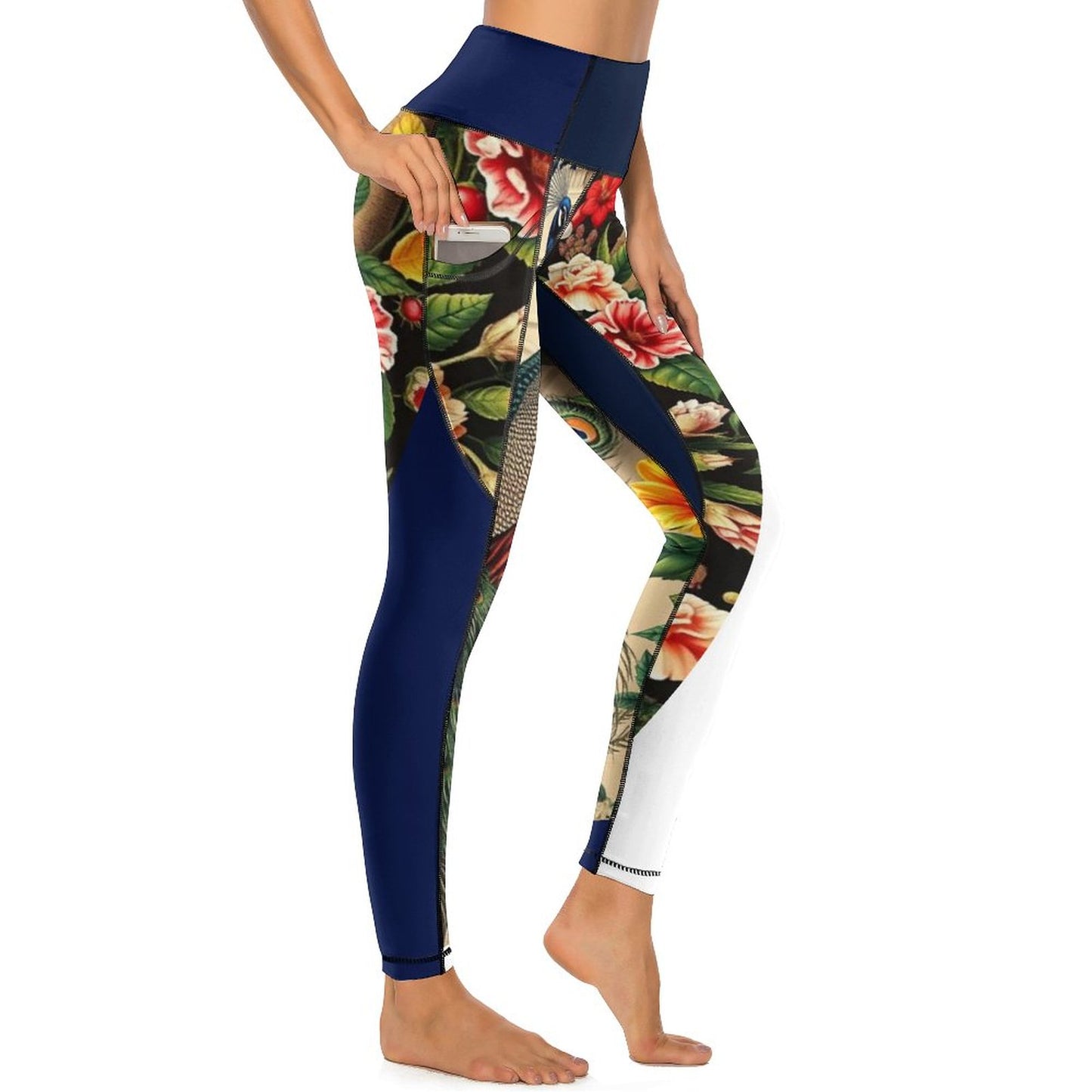 Cartier Peas Patterned Yoga Pants with 2 Pockets