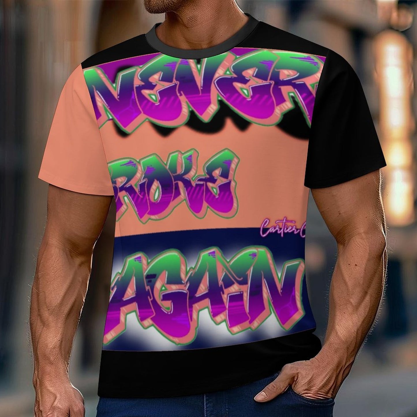 Never Broke Again BY Carti Men's Casual T-Shirt(All-Over Printing)
