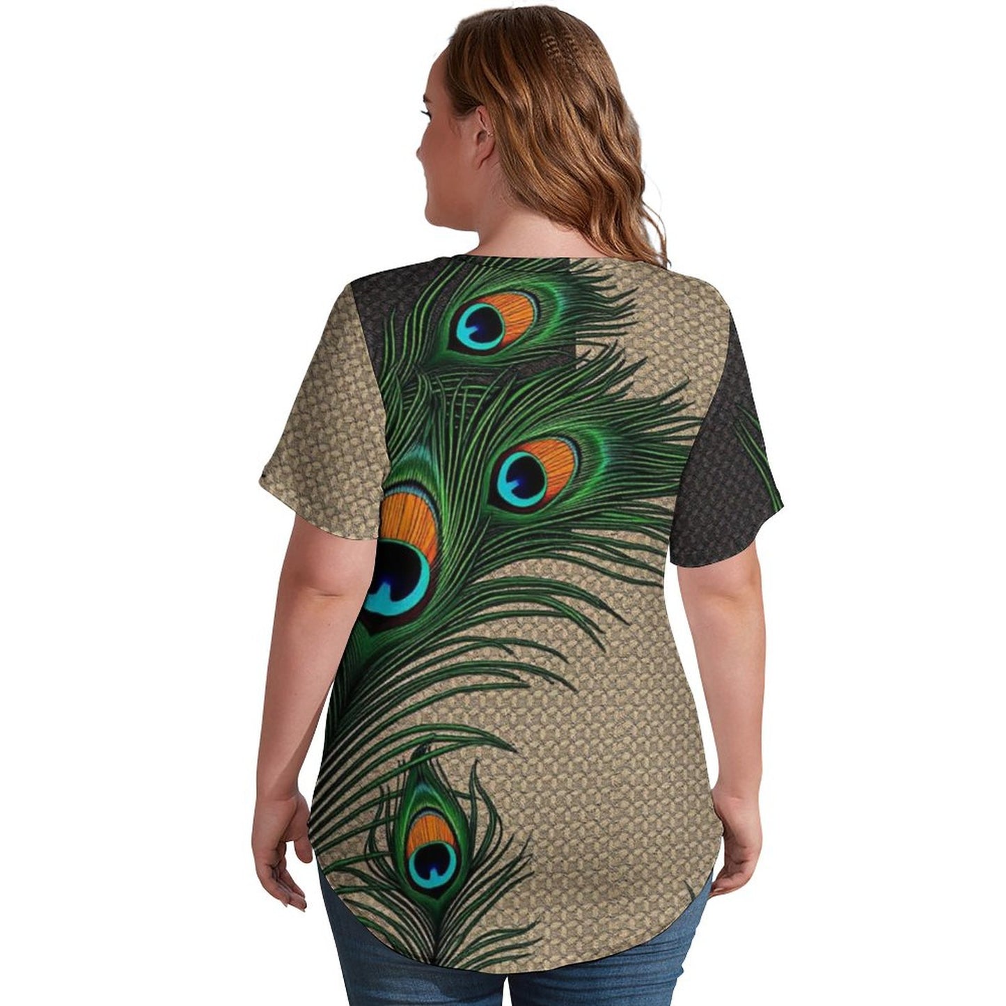 Cartii Pea Faux Cotton  T-Shirt Printed Tee