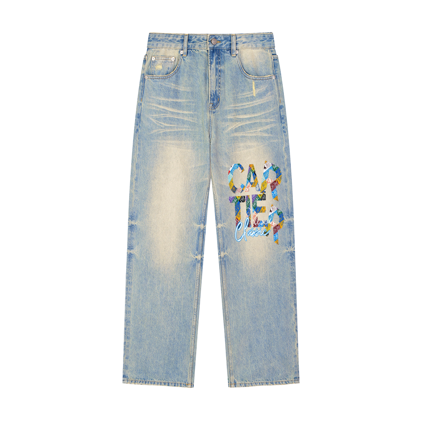 Carti Sun Fade Raw Hem Denim Jeans