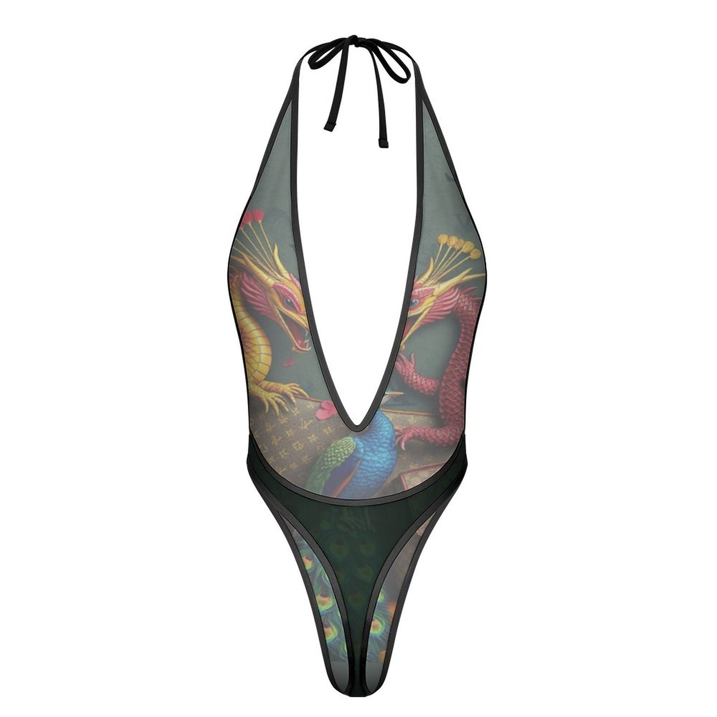 Cartii Pea Sexy One Piece Women Lingerie Bodysuit Deep V Teddy