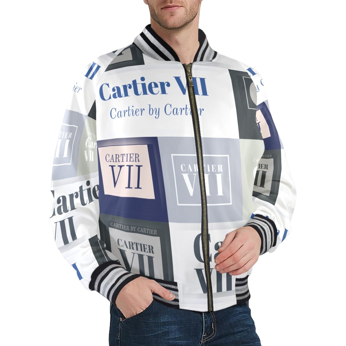 Cartier 7 Men's Striped Trim Bomber Jacket