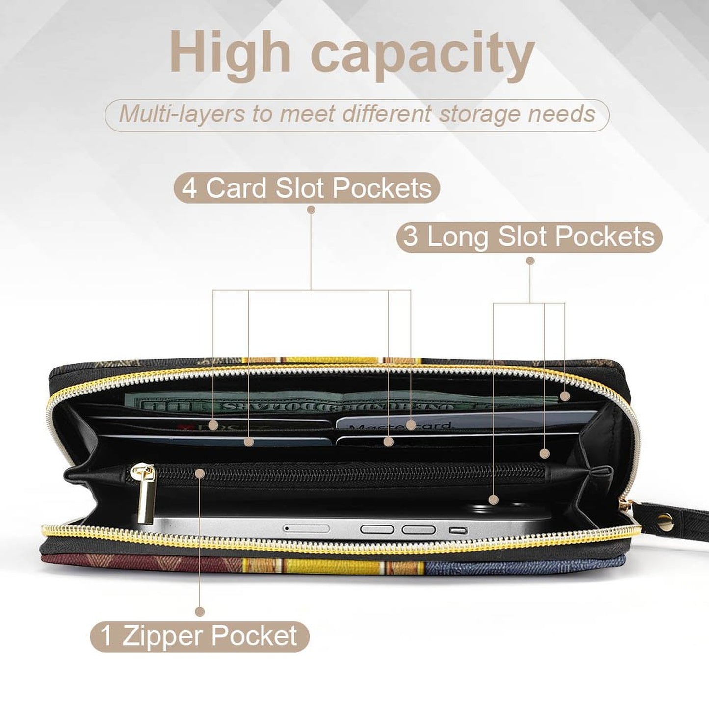 Cartier Versus Leather Wallet with Wristlet Strap