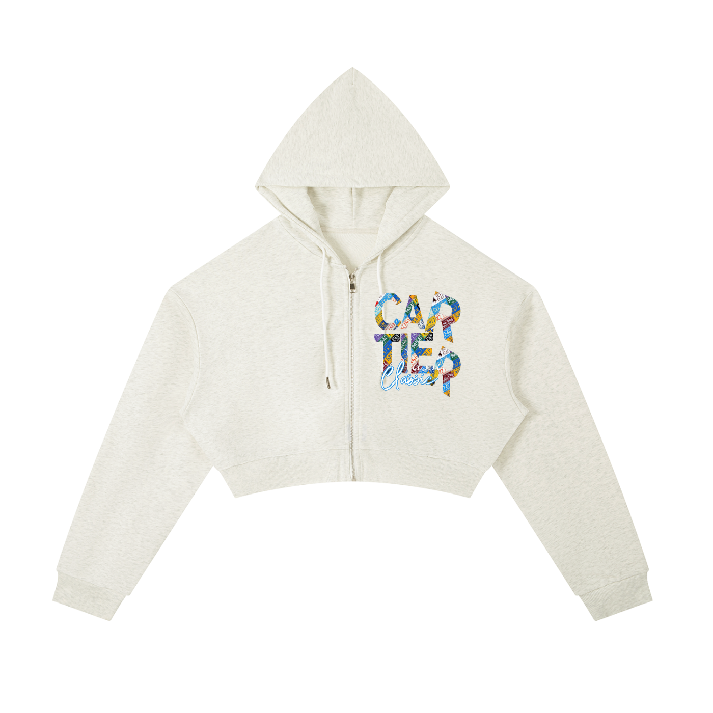 Carti Essential Cropped Zip-Up Hoodie