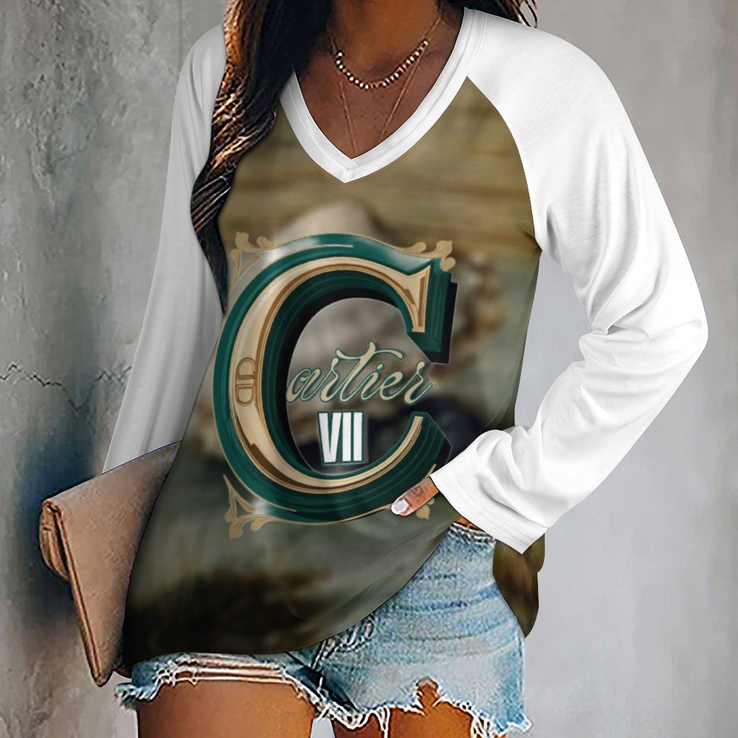Cartier VII Double Layer V-Neck Top