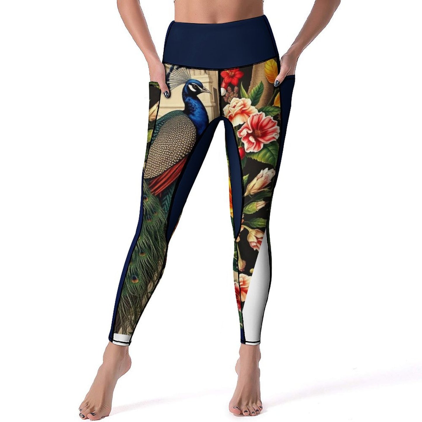 Cartier Peas Patterned Yoga Pants with 2 Pockets