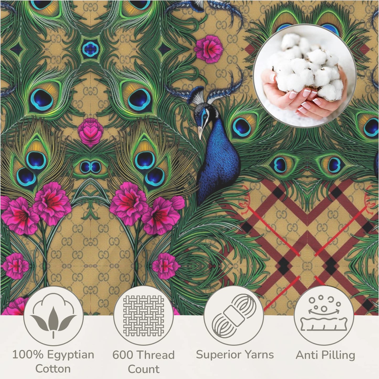peacock cover Custom 3-Piece Bedding Set (94" x 104")