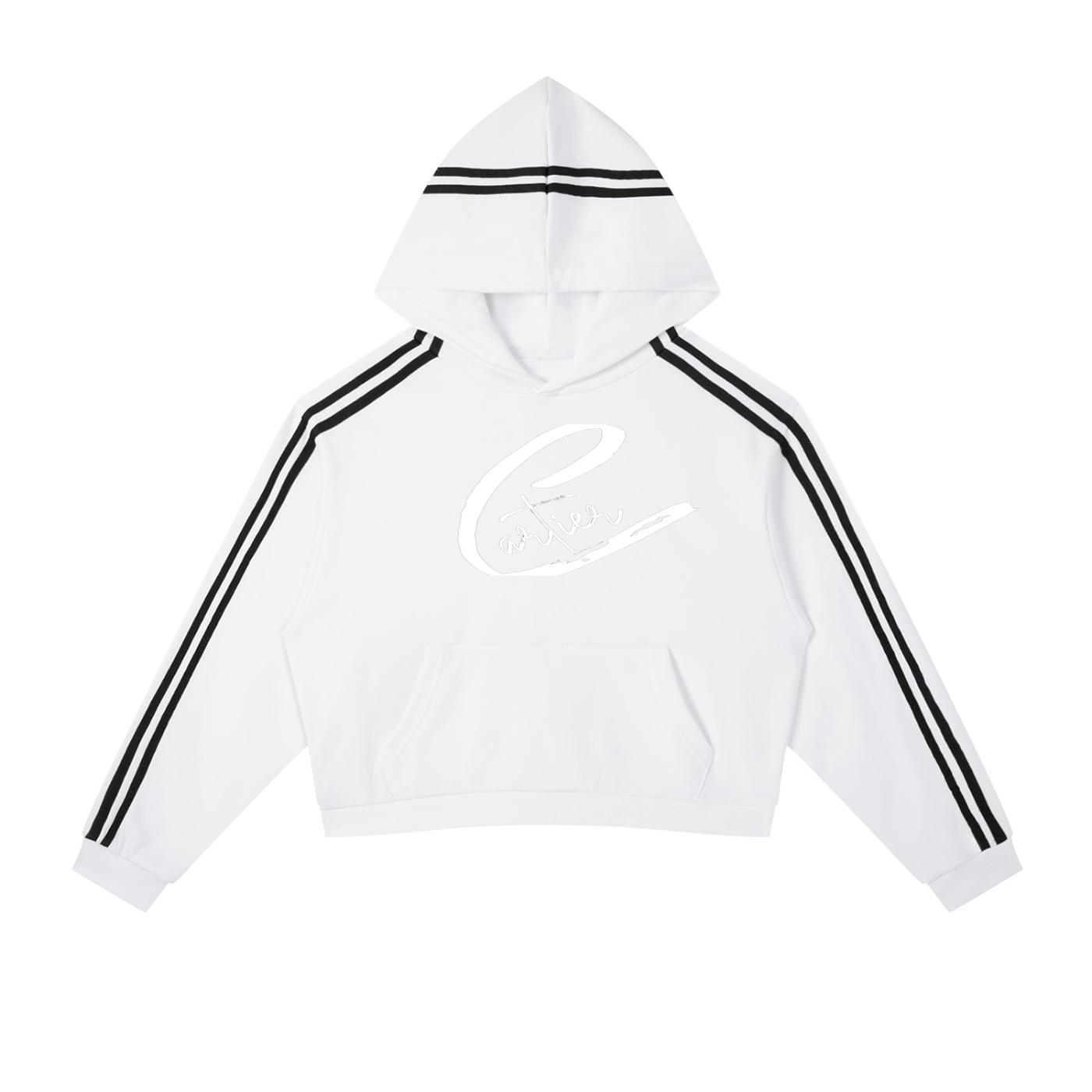 Carti Contrast Side Stripe Cropped Hoodie