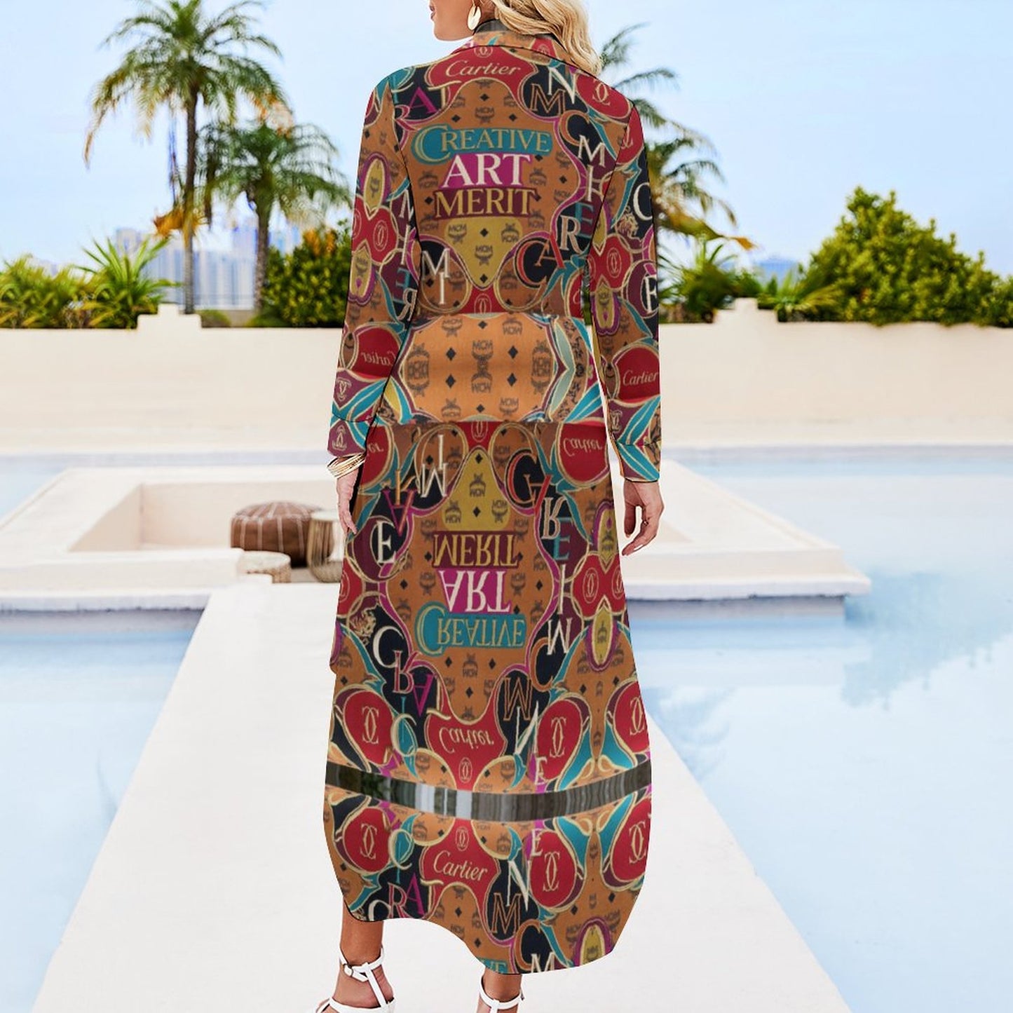 CMCM  Button Down Collar Dress